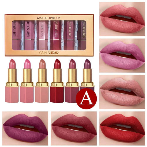 6-piece Pearl Velvet Lipstick Set for Vibrant Lips - Nova Luxe6-piece Pearl Velvet Lipstick Set for Vibrant Lips