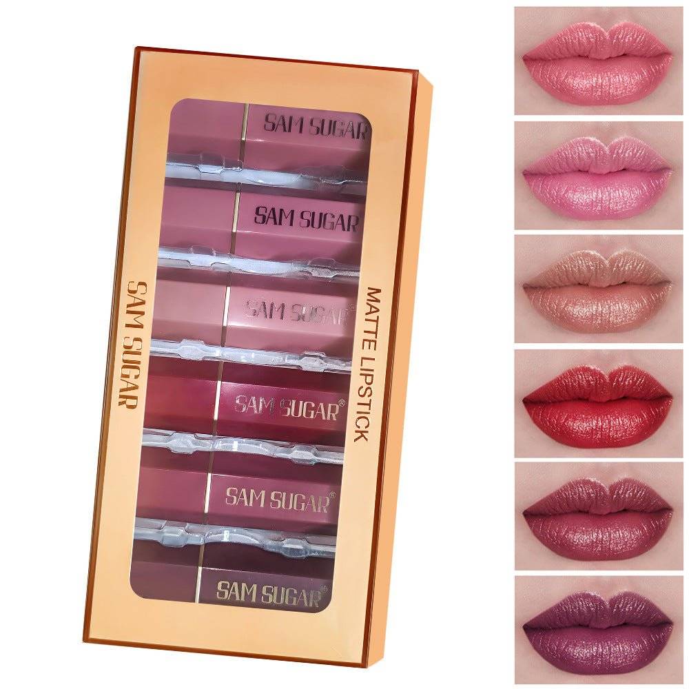 6-piece Pearl Velvet Lipstick Set for Vibrant Lips - Nova Luxe6-piece Pearl Velvet Lipstick Set for Vibrant Lips