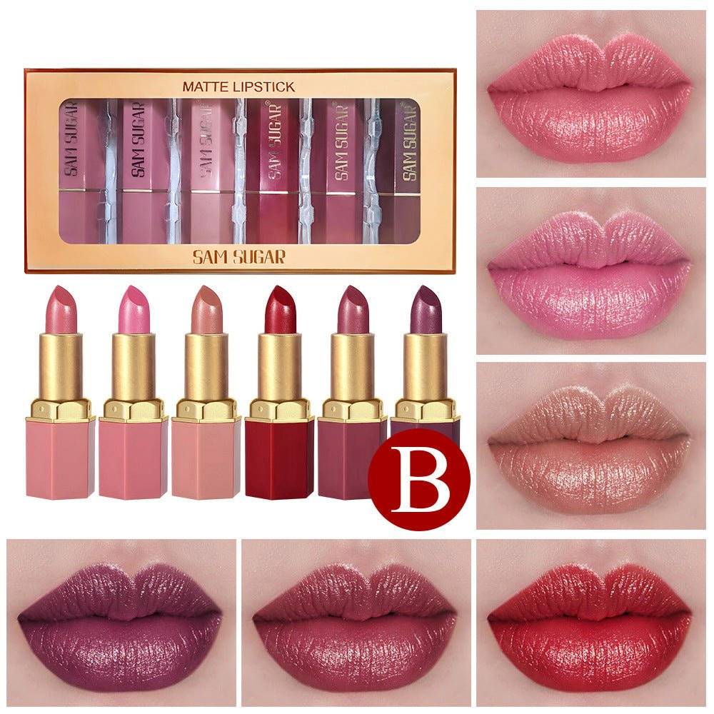 6-piece Pearl Velvet Lipstick Set for Vibrant Lips - Nova Luxe6-piece Pearl Velvet Lipstick Set for Vibrant Lips