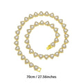 Heart-shaped Heart-shaped Diamond-studded Cuban Necklace - Nova LuxeHeart-shaped Heart-shaped Diamond-studded Cuban Necklace
